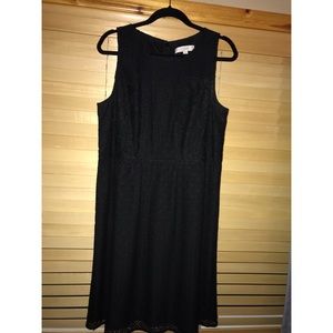 LOFT Sleeveless Black Lace Dress
